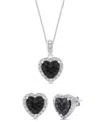 Marsala 2-piece Diamond Earring And Pendant Necklace Set (1/4 Ct. T.w.) In Sterling Silver In Multi