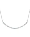 Marsala Diamond Curved Bar 16" Collar Necklace (1/4 Ct. T.w.) In Sterling Silver In Sterling Silver
