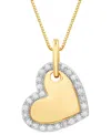 Marsala Diamond Heart 18" Pendant Necklace (1/4 Ct. T.w.) In 14k Gold-plated Sterling Silver In Gold-plated Sterling Silver