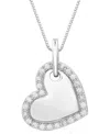 Marsala Diamond Heart 18" Pendant Necklace (1/4 Ct. T.w.) In Sterling Silver In Sterling Silver