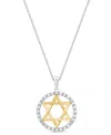 Marsala Diamond Star Of David Pendant Necklace (1/4 Ct. T.w.) In Sterling Silver & 14k Gold Plated Over Ster In Metallic