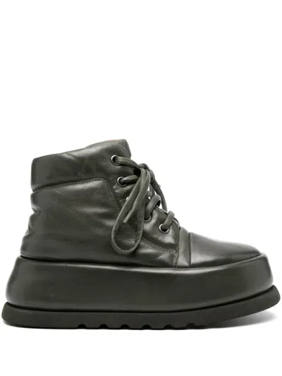Marsèll 40mm Platform Leather Boots In Green