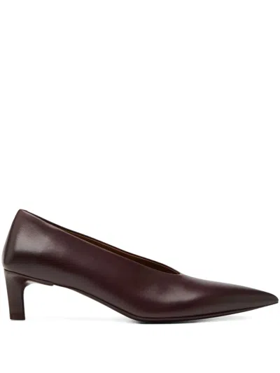 Marsèll Aculeo Pointed-toe Leather Pumps In Burgundy