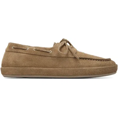 Marsèll Beige Scatopelle Suede Boat Shoes In Brown