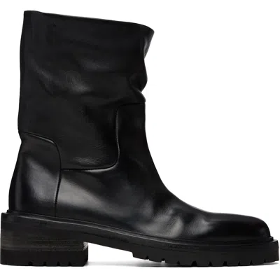 Marsèll Black Calzone Boots In 666 Black