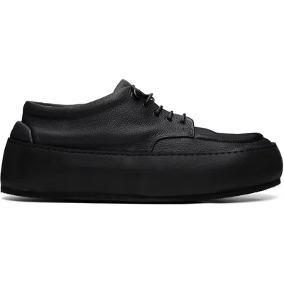 Marsèll Black Cassapana Pebbled Leather Sneakers In 666 Black