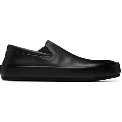 Marsèll Black Cassapelle Leather Slip On Sneakers