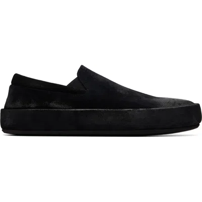 Marsèll Black Cassapelle Leather Slip On Sneakers