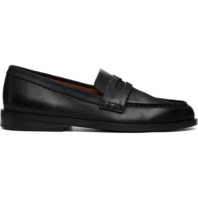 Marsèll Black Mocasso Waxed Reversed Leather Loafers