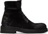 Marsèll Wrap Ankle Round Toe Textured Boots In Black