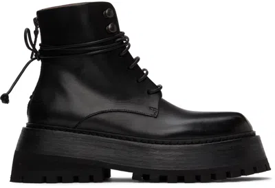 Marsèll Black Quadrarmato Boots In 666 Black