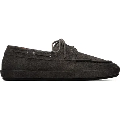 Marsèll Black Scatopelle Suede Boat Shoes