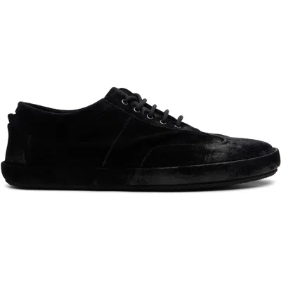 Marsèll Black Scatopelle Suede Sneakers In 666 Black