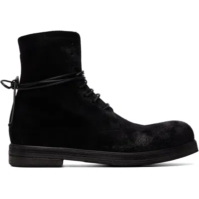 Marsèll Black Zucca Zeppa Leather Combat Boots
