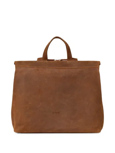 Marsèll Borso Logo-debossed Leather Tote Bag In Brown