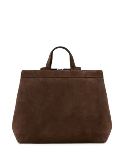 Marsèll Borso Suede Two-way Tote Bag In Burgundy