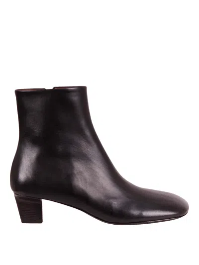 Marsèll Leather Ankle Boots With Back Zip In Black
