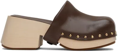 Marsèll Brown Bottone Clogs In 490 Chocolate