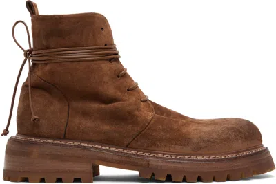 Marsèll Brown Carrucola Combat Boots In Gray