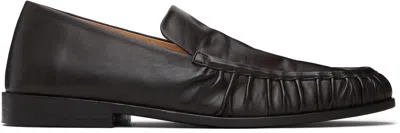 Marsèll Brown Mocassino Leather Loafers In Black