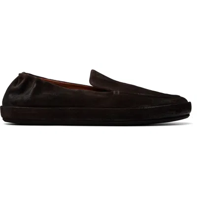 Marsèll Brown Scatopelle Suede Loafers In Black