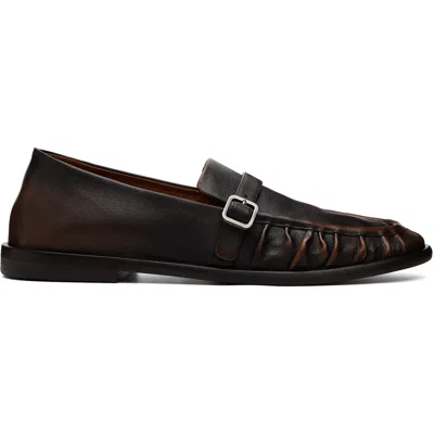 Marsèll Brown Stesa Soft Pebbled Leather Loafers In 454 Basalt