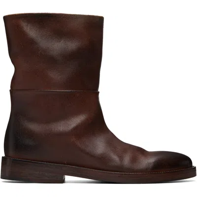 Marsèll Brown Tubetto Boots In 454 Basalt