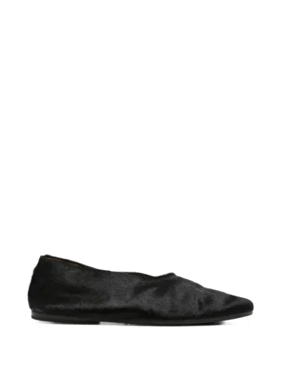 Marsèll Brushed-texture Ballet Flats In Black