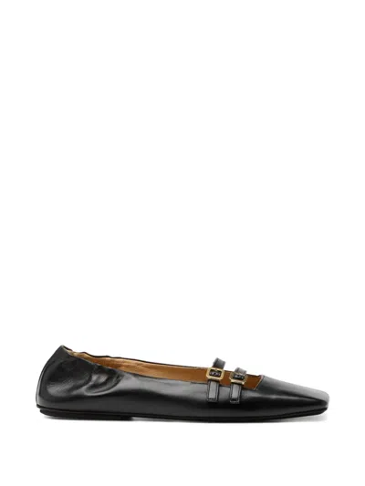Marsèll Buckle-strap Ballet Flats In Black