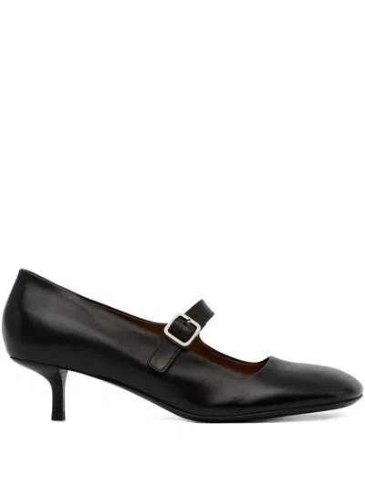 Marsèll Buckle-strap Square-toe Shoes In Black