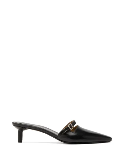 Marsèll Buckled-strap Point-toe Mules In Black