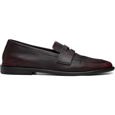 Marsèll Burgundy Stesa Soft Pebbled Leather Loafers In Multi