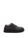Marsèll Pebbled Leather Platform Derby Shoes In Black