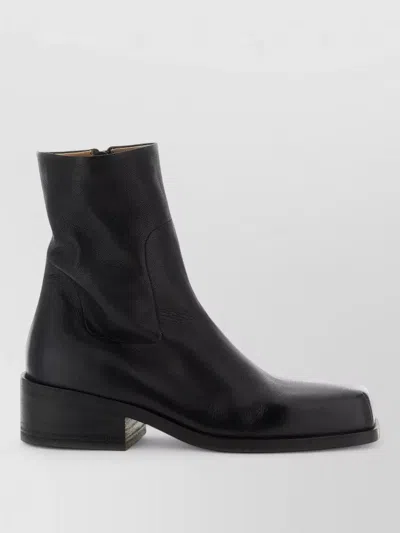 Marsèll Cassello Ankle Boots Block Heel Square Toe In Black