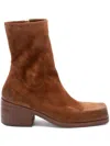 Marsèll Suede Block Heel Ankle Boots In Brown