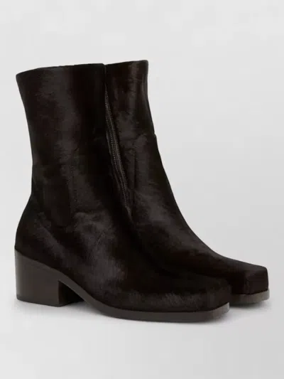 Marsèll Cassello Square Toe Block Heel Boots In Brown