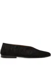 Marsèll Scivolo Embossed Suede Ballerina Flats In Black