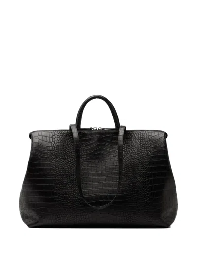 Marsèll Crocodile-effect Tote Bag In Black