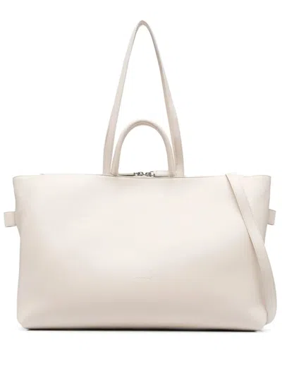 Marsèll Debossed-logo Leather Tote Bag In White