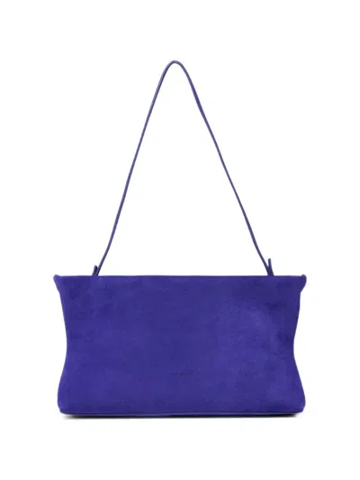 Marsèll Dipi Suede Logo-debossed Shoulder Bag In Blue
