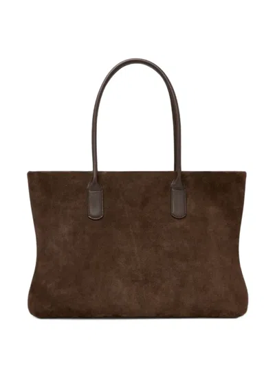 Marsèll Dipona Suede Leather Tote Bag In Brown