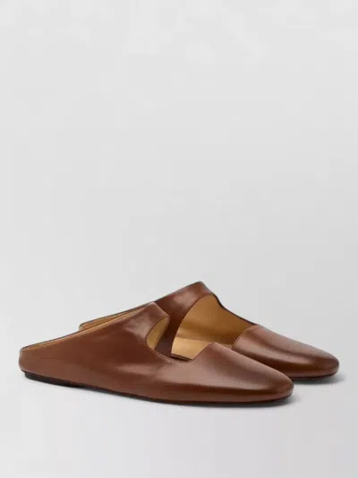 Marsèll Distesa Leather Mules Cut Out Detail Flat In Brown