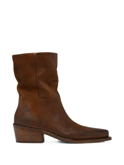 Marsèll Distressed-effect Square-toe Boots In Multi