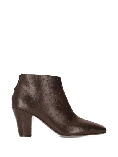 Marsèll Figura Ostrich-effect Leather Ankle Boots In Brown