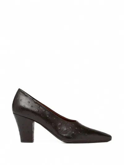 Marsèll Figura Ostrich-effect Squared-toe Block-heel Pumps In Multi