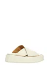 Marsèll Slide Sandals With Criss-cross Straps And Platform Sole In Beige