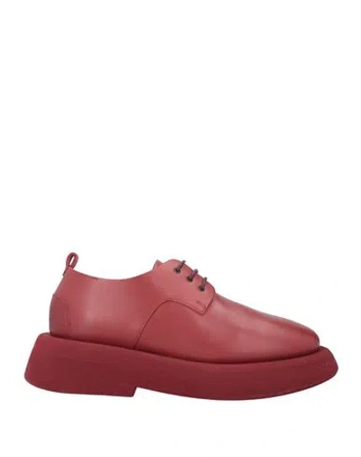 Marsèll Gomme Woman Lace-up Shoes Brick Size 8 Calfskin In Red