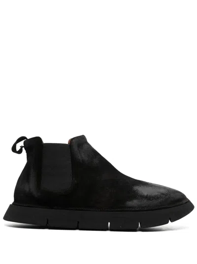 Marsèll Wax-coated Leather Boots In Black