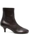 Marsèll Kitten-heel Leather Ankle Boots In Brown