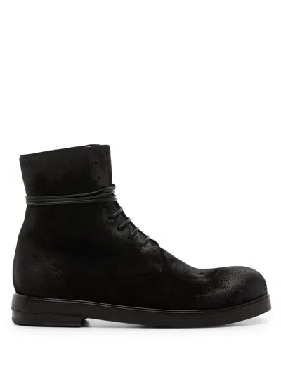 Marsèll Lace-up Leather Boots In Black
